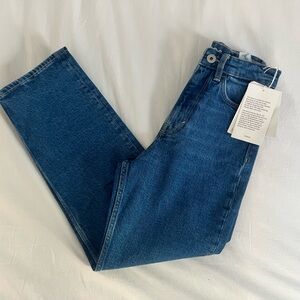COS Straight Leg Extra-High Rise Ankle Jeans Organic Cotton Size 23 NWT